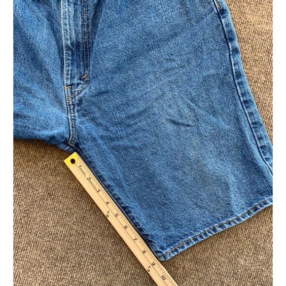 Levis 505 Jean Shorts Mens 36 Cotton Bermuda Relaxed Blue Denim Jorts - Picture 7 of 8